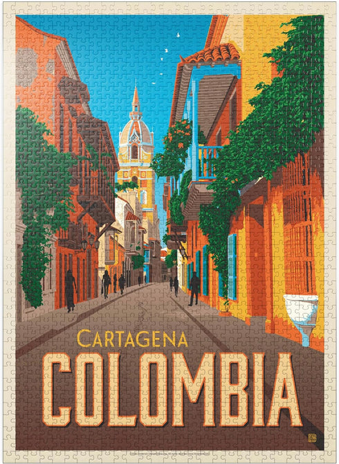 MyPuzzle Colombia: Vintage Poster - Premium 1000 Piece Jigsaw Puzzle for Adults, Cartagena