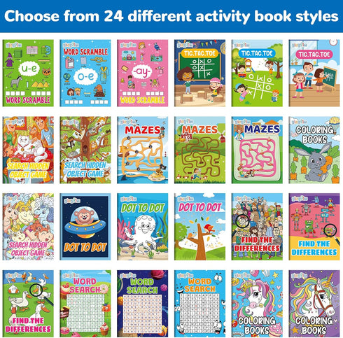 192 4-12 gisgfim PCS Mini Activity Books Coloring Books Party Favors Bulk Challenging Game Include Mazes Dot to Dot
