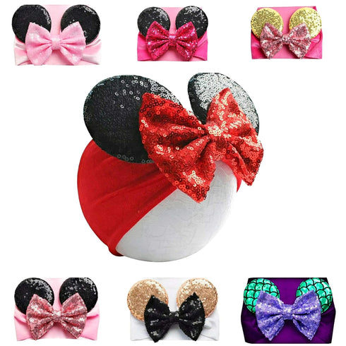 J&J Boutiques Mouse Ears Headband/Headwrap for Toddler, Baby, Kids - Party Supplies, Red