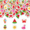 Yopyame Summer Mini Erasers Bulk - 60PCS Assorted Tiny Ice Cream Watermelon Flamingo Erasers for Kids Party Favors