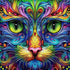 PICKFORU 1000 Cat Puzzles for Adults Pieces, Fantasy Animal Kitten Abstract Art Puzzle, Colorful Funny Cat Puzzle