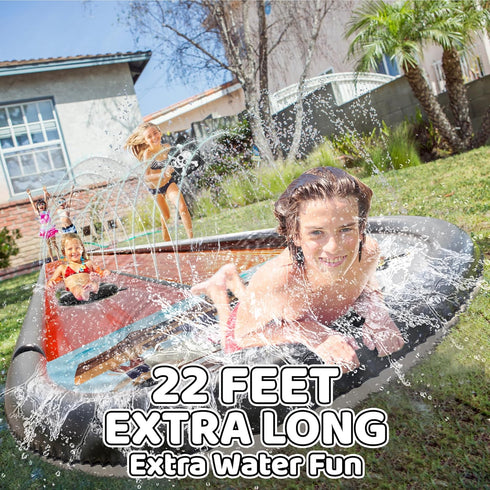 JAMBO 22Ft Water Slide: Extra Long Slip Splash and Slide with 2 Bodyboards, Heavy Duty Water Toys for Summer Fun