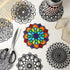 18 Pack 6 6 Inches(Colorful) Tinlade Color Mandala Window Clings DIY Kit Stained Glass Kits for Adults Suncatchers