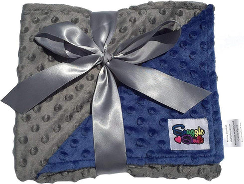 Reverse Baby Blanket in Blue/Grey