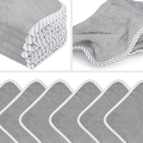 San Francisco Baby Washcloths for Newborn, Rayon from Bamboo, Soft Wash Cloths, 6 Pieces, Gray
