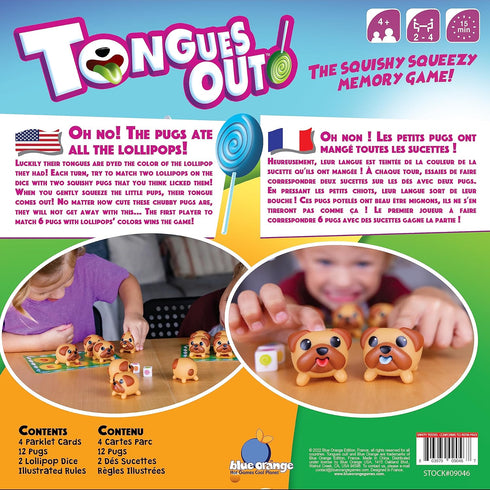 BLUE ORANGE GAMES Tongues Out! Educational Game for Preschool and Children, 2-4 Players, Ages 4+