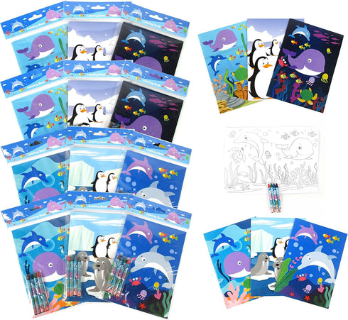 TINYMILLS Ocean Life Coloring Books for Kids with 12 Coloring Books and