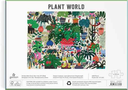 Galison Plant World 1000 Piece Puzzle with Bright and Bold Artwork of Botanica Plant Collection for Adults and Families