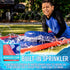 Franklin Sports Aqua Ride Kids Waterslide, 25' Lawn Water Sliding Mat + Inflatable Surf Board, Outdoor Toy