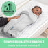 0-2 1.0 2-Pack SwaddleMe by Ingenuity Compression Baby Swaddle Pod, Two-Way Zipper for Easy Diaper Changes, Improves