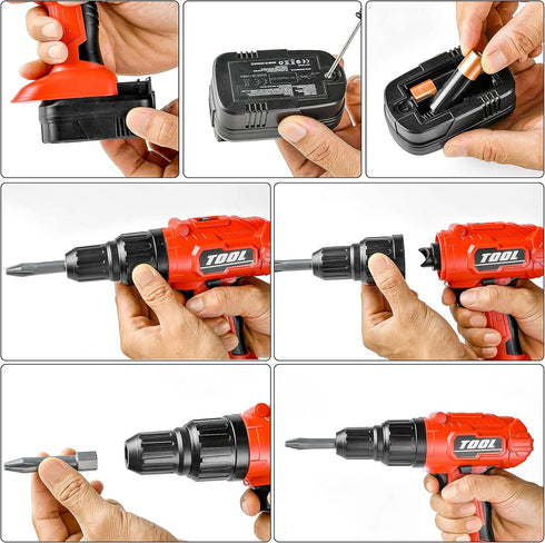 Set 3-5 Set Toy Choi's Toy Drill - Electric Pretend Play Tool with Realistic Sound & Action, Construction Toy Tools