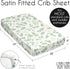 Sweet Jojo Designs Green Boho Floral Leaf Boy Girl Gender Neutral Unisex Baby Satin Fitted Crib Sheet Infant Newborn