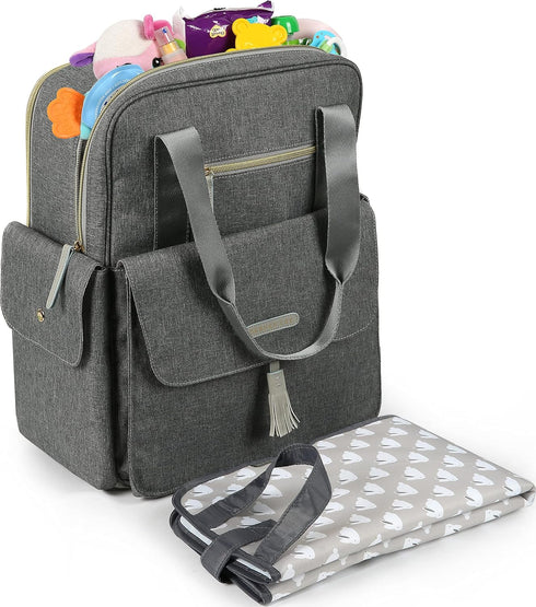 Dabney Lee Backpack Baby Harbour Expansion Diaper Bag, Grey