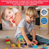 MOMOARI Set -100 5 7 18 Alphabet Number Wooden Building Blocks Blocks in Water Paint Colors and Shapes. Preschool
