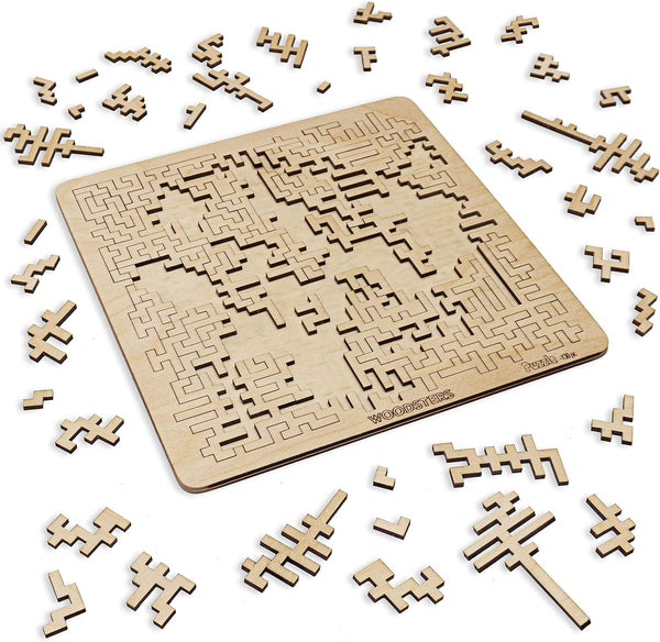 Mind Bending Wooden Jigsaw Puzzle, Aztec Labyrinth - Expert Level Gift for Adults and Kids, 130 Pieces
