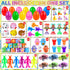 PURPERCAT 360 Set, 120 240 Pcs Easter Prefilled Egg Plastic Eggs with Mini Toys & Stickers Easter Hunt Basket Stuffers
