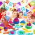 YIDESTARS 4lbs Kids(3-8) Sensory Play Kit: Sand Art & Ice Cream Toy - Colorful Sand,Molds,Tools,Sandbox w/Lid - Fun