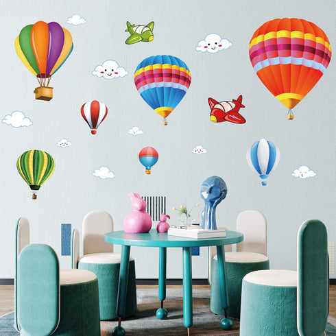 Amaonm Removable Creative 3D Hot Air Balloon Wall Decals, Kids Room Art Decor Stickers