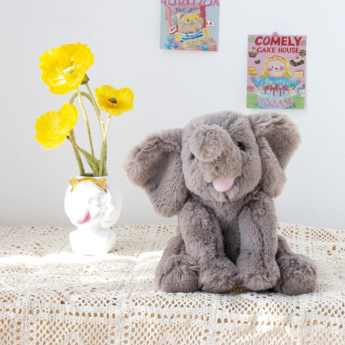 9'' Hopearl Adorable Plush Calf Elephant Toy Floppy Elephish Ultra Soft Stuffed Animal for Boys Girls Kids Toddlers