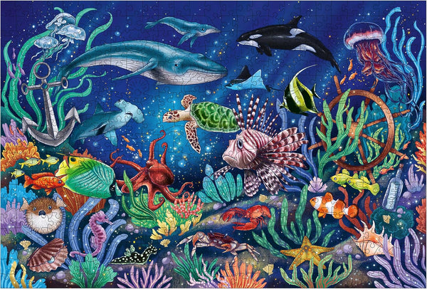 Ravensburger Under The Sea 500-Piece Wooden Jigsaw Puzzle, Eco-Friendly Materials for Stress-Reducing Fun