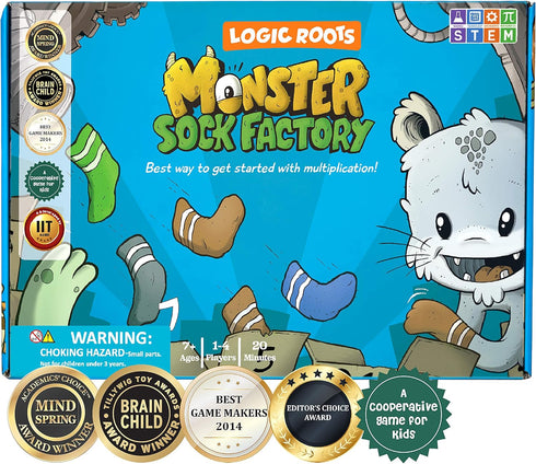Monster Sock Factory Multiplication and Division Game - Fun Math Board Game