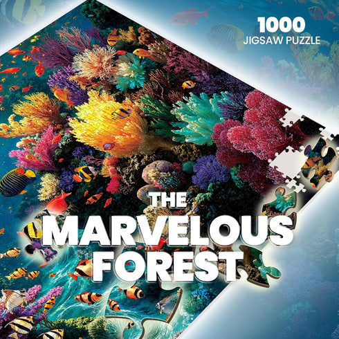 1000 1000 1:1 Puzzles for Adults Pieces, Ocean Sea Animal Fish Coral, Nature Piece Puzzle for Adults Seniors, Hard