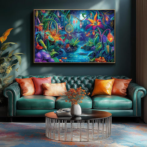 1000 Puzzle(27.5"X19.6") Fantasy Garden Piece Puzzle for Adults Beautiful Enchanted Forest Night Scene Colorful Jigsaw