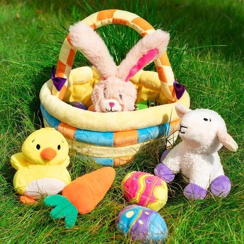 JOYIN 7 Pcs Plushies Playset for Easter Basket Stuffers Toys - Party Favors for Kids of All Ages