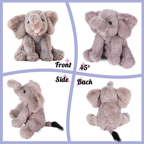 9'' Hopearl Adorable Plush Calf Elephant Toy Floppy Elephish Ultra Soft Stuffed Animal for Boys Girls Kids Toddlers