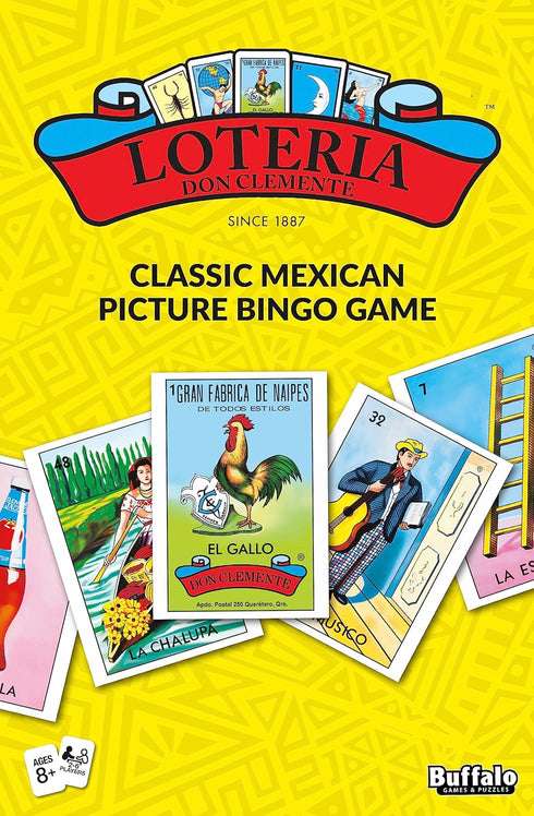 8 Buffalo Games - Loteria Classic Family Board Game - Authentic Don Clemente Artwork - Great for Game Night - Ages