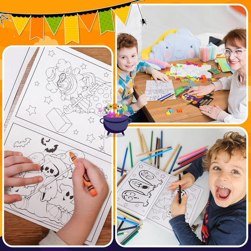 90shine 60PCS Halloween Coloring Books Party Favors for Kids - Hallowmas Trick or Treat Goodie Bag Stuffer Fillers