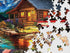 500 Springbok Cabin on the Creek Piece Jigsaw Puzzle for Adults - Poster Now Included - Moonlit Outdoor Puzzle - Unique