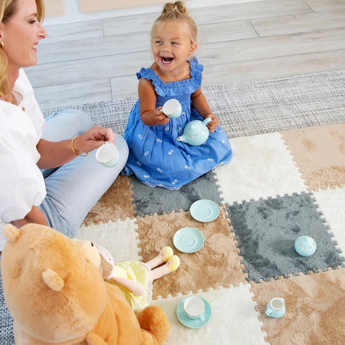 16 49" 49" Piece Carpet Squares Puzzle Mat x Plush Interlocking Carpet Tiles, Foam Floor Tiles for Baby Play Mat - Kids