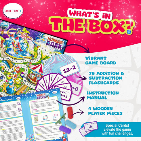 WONDER IT 5-8 Number Park - Addition & Subtraction Math Games for Kids Ages - Fun Educational Learning Game - Board