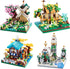 Four Seasons Cherry Blossom Micro Building Blocks Mini Sets, 4 Kits Tree House Flowers & Plants for Adults and Kids