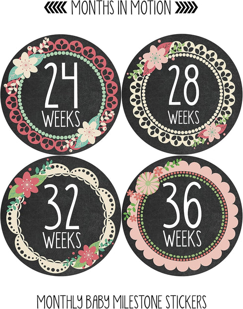 Pregnancy Weekly Belly Growth Stickers, Maternity Week Sticker, Expectant Mom Gift, Style 914