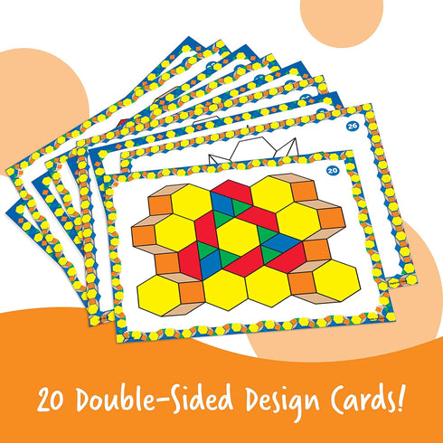Set, 20 4+ Learning Resources Pattern Block Activity Double-Sided Cards, Ages