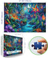 1000 Puzzle(27.5"X19.6") Fantasy Garden Piece Puzzle for Adults Beautiful Enchanted Forest Night Scene Colorful Jigsaw