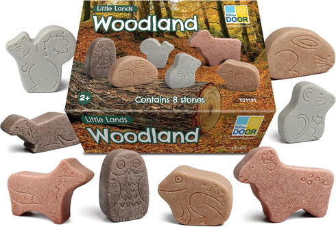 Yellow Door Little Lands – Woodland, Set of 8 Stone Figures for Kids