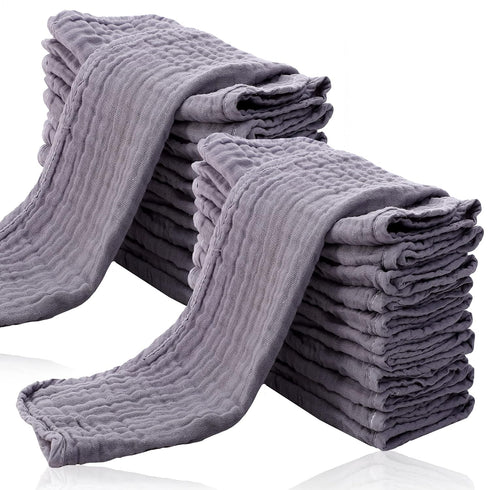 Cute Castle 24 Pack Muslin Burp Cloths for Baby - Ultra-Soft 100% Cotton Baby