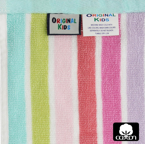 ORIGINAL KIDS Set 12 100% 450 12 12 Wash Cloth - of Stripe Washcloths - Cotton Yarn-Dyed Terry - GSM Quick Dry Soft