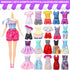 56 Pcs Doll Clothes and Accessories - 2 Wedding Gowns, 2 Evening Dresses, 20 Hangers, 10 Shoes for Girls