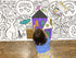 Tiny Expressions Halloween Coloring Tablecloth for Kids, 30" x 72" Giant Coloring Poster for Halloween Activities