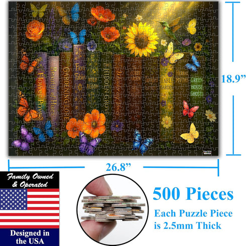 Think2Master 500 13+ 26.8 18.9 Enchanted Library Pieces Very Large Pieces Jigsaw Puzzle: Adults & Seniors. Magical