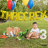 Katchon Huge Gold Three Rex Balloons - 16 Inch, Dinosaur Birthday Decorations with 3 Rex Balloons for Boy's Party