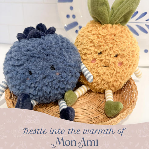 7-Inch MON AMI Blue Berry Fruit Plush Toy Stuffed Blueberry Toy for Boys & Girls | Soft Food Plush | Pretend Play