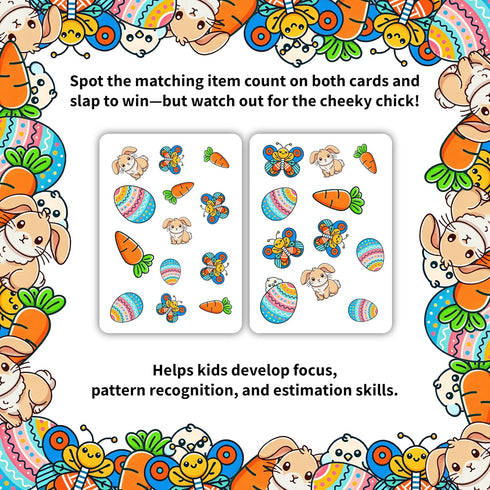 6+ 2-4 Counting Fast-Paced Visual Spring Card Game for Kids and Players - Visual Game No Reading Required - Spring