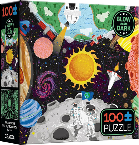 Ceaco - Glow in The Dark - Outer Space Adventure - 100 Piece Jigsaw Puzzle
