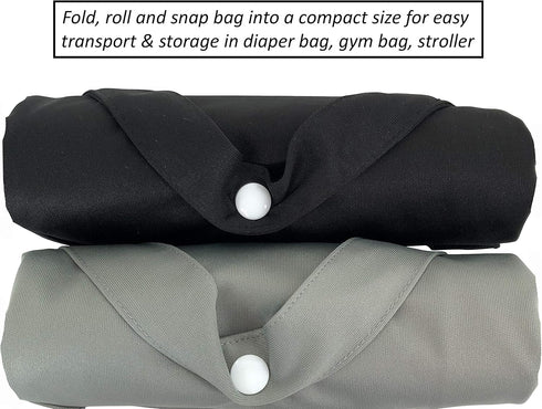 MOM & BAB Wet Bags for Baby Cloth Diapers - Travel Wet Dry Bag for Diaper Bag, Gym, Water & Odor Resistant (Black &