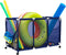 Pool Noodles Holder, Mesh Rolling Storage Organizer Bin for Toys, Balls, and Floats, Kids Height, Large (Blue/White